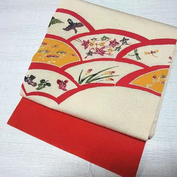 순수 실크 염색 오비 9촌 나고야 오비 [지시가츠나기] 새상품급