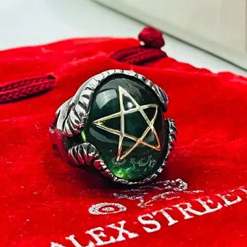 엔젤 하트 골드 스타 실버 반지 알렉스 스트리터