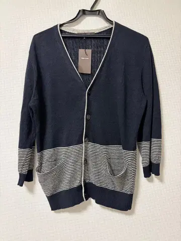 COMME CA MEN 네이비 스트라이프 가디건