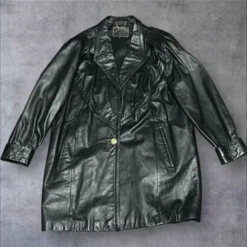 고품질 LEMONDE 가죽 하프 코트 VINTAGE 남성용 프리 사이즈