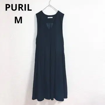 [퓨릴] 슬리브리스 롱 원피스 성숙 캐주얼 셔츠 블랙 M