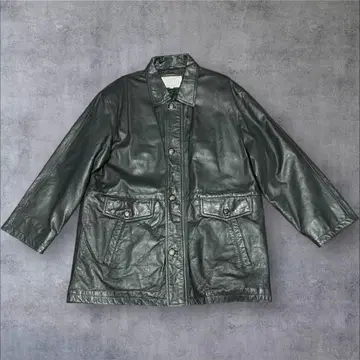 고품질 XENON MEN 빈티지 가죽 코트 블랙 L 사이즈 남성용