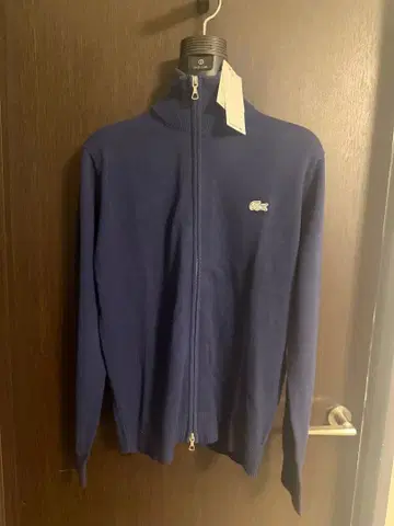 미사용 새상품 LACOSTE 코튼 더블 집업 스웨터