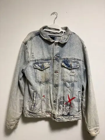 ZARA 페인트 데님 자켓