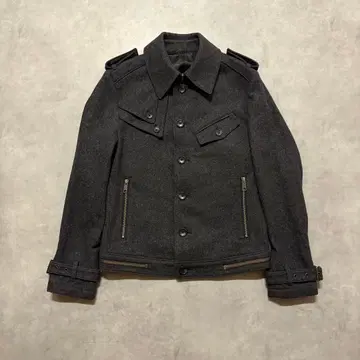 PPFM 다크 그레이 울 코트 밀리터리 자켓 S y2k 그런지