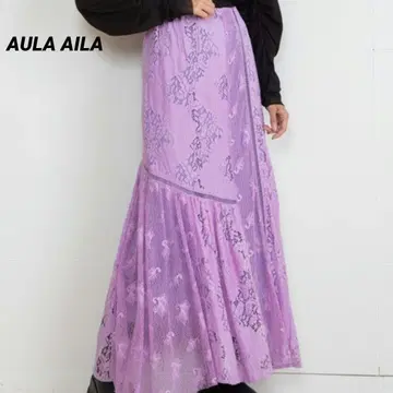 AULA AILA 믹스 레이스 스커트 핑크 S 익명 배송