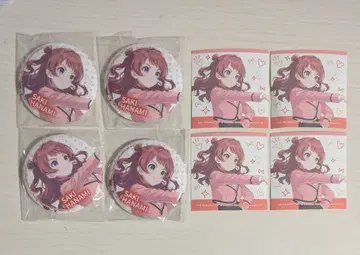 학원 아이돌 마스터 캔뱃지 4개 씰 포함 하나미 사키