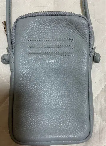 BEAURE 그레이 가죽 스마트폰 숄더백