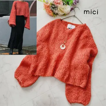 새상품급*mici ROSE BUD 오렌지 모헤어 혼방 니트