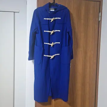 더플 코트 파랑 후드 부착