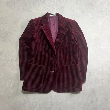 VINTEGE 테일러드 자켓 와인 레드 코듀로이 스트라이프