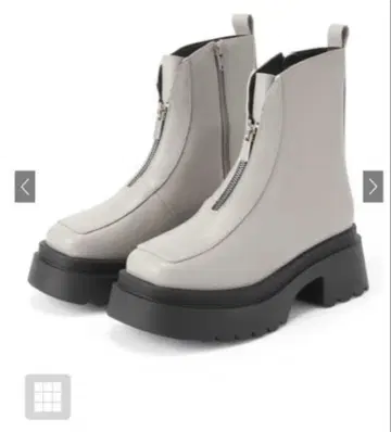 새상품급 GRL 지퍼 스퀘어토 가죽 통굽 부츠 24cm