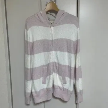 후드 부착 스트라이프 룸웨어 프리 사이즈