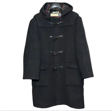 새상품급 글로버올 더플 코트 차콜 그레이 체크 안감 영국제