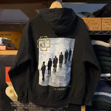 00s 람슈타인 풀 집업 후드 맨투맨 블랙 백 프린트