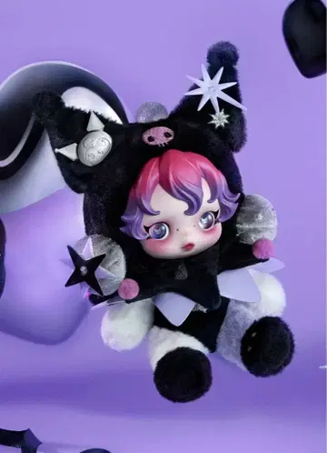 스컬팬더 x 산리오 쿠로미 봉제 인형 펜던트