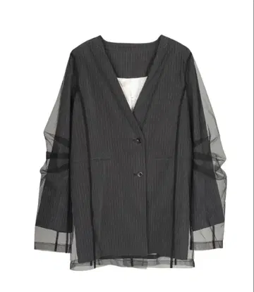 ANDRESD stripe layered tulle jacket