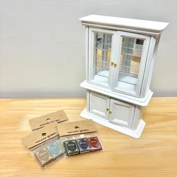 새상품 1/12 인형의 집 화이트 거울 캐비닛 덤 포함