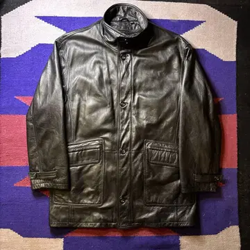 90s ROUND TREE lether 가죽 자켓 코트