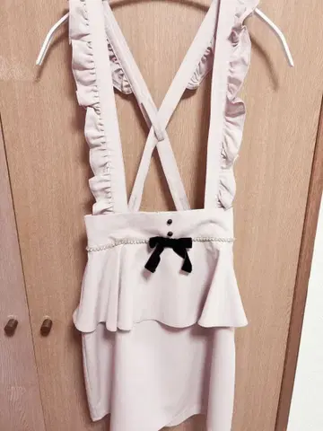 Ank Rouge 서스펜더 포함 리본 페플럼 스커트 택 포함