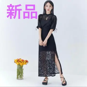 새상품 LILY BROWN 패널 레이스 스커트