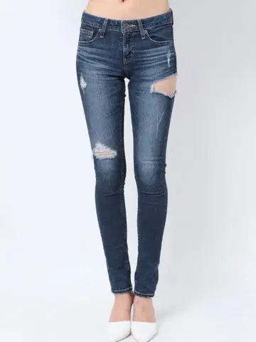 GYDA 사이드 립 스키니 데님 팬츠