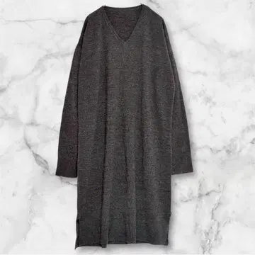 [ 인기 ] V넥 긴팔 니트 원피스 [ L ] 루즈핏 빅 사이즈