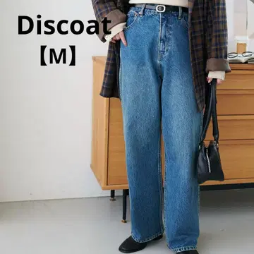 Discoat 빈티지 가공 데님 스트레이트 팬츠