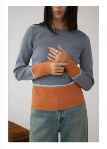 [택 포함 새상품] AZUL BY MOUSSY 라메 바이컬러 니트