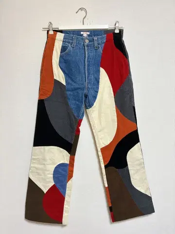 MASU 패치워크 데님 팬츠 슬랙스 코듀로이 마스