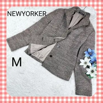 [ 새상품급 ] 뉴요커 실크 트위드 스탠드 카라 자켓 M