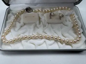 펄 목걸이, 귀찌 세트 6mm 진주