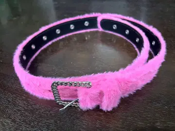 AFB 퍼 벨트 M 사이즈 핑크