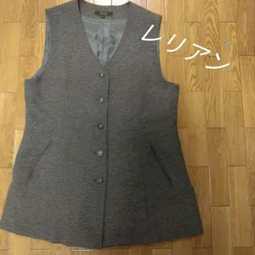 레리안 그레이 울 혼방 베스트 M 트위드