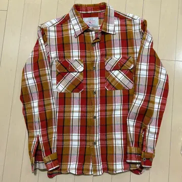 AVIREX 플란넬 셔츠 M 사이즈 레드 체크