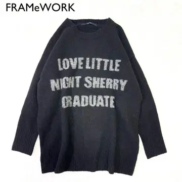 프레임워크 알파카 혼방 로고 인터샤 니트 오버 사이즈 블랙