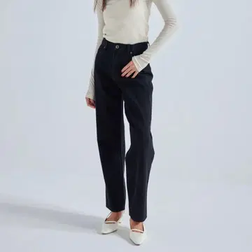 SeaRoomlynn 빈티지 로우 웨이스트 슬림 블랙