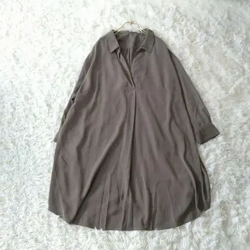 eur3 에우르큐브 긴팔 스키퍼 셔츠 튜닉 원피스 15 모카 베이지