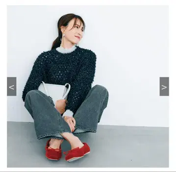 완판템 [ VERY ] BLANC 샤인 니트 네이비