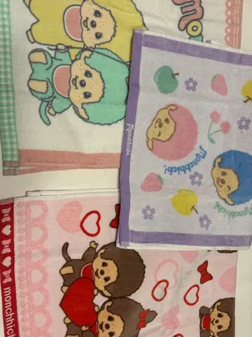 미사용 새상품 몽치치 페이스 타월 3개 세트 시마무라 아베일