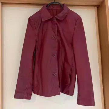 버건디 가죽 자켓 natura