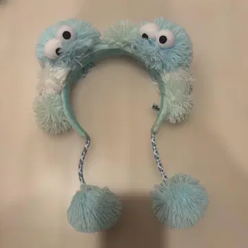 캐릭터 머리띠 스카이블루 폼폼