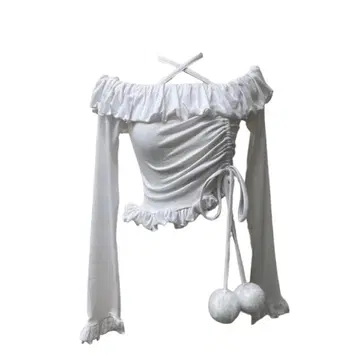 llilLilly 폼폼 오프숄더 상의