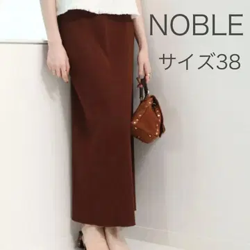 NOBLE 골지 타이트 스커트/카멜