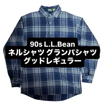 90s L.L.Bean 그랑파 셔츠 플란넬 셔츠 진품 굿 레귤러