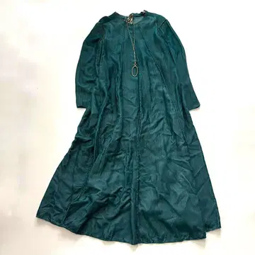 바카 긴팔 롱 원피스 코듀로이 그린