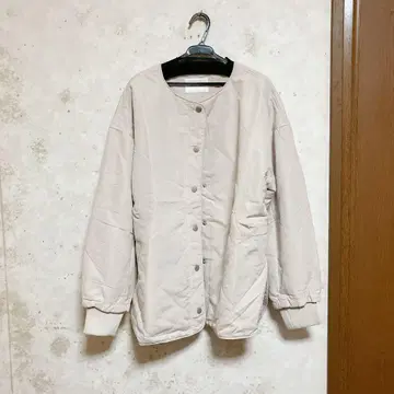 택 포함 미사용품 퀼팅 코트