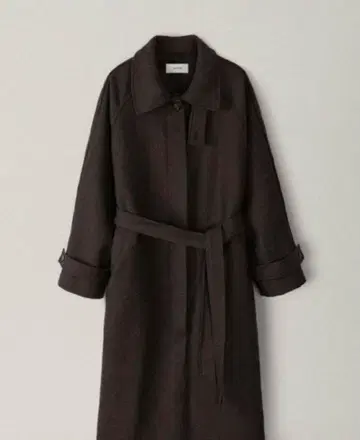 Ohotoro 다크 브라운 벨트 체스터 코트