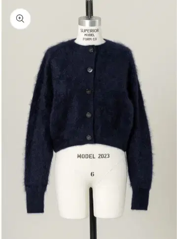 데레스 19th 캐시미어 퍼 가디건 네이비