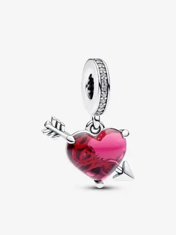 판도라 Red Heart & Arrow Murano Glass